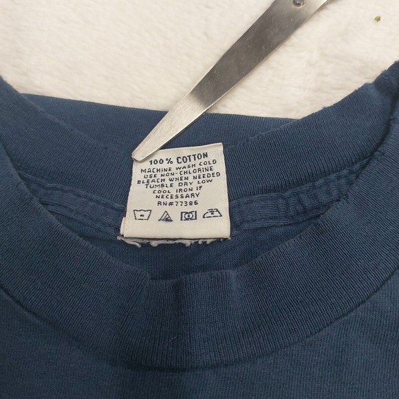 Vintage Y2K Cleveland Indians Navy Blue True Fan Graphic T-Shirt Size Large - Picture 7 of 9